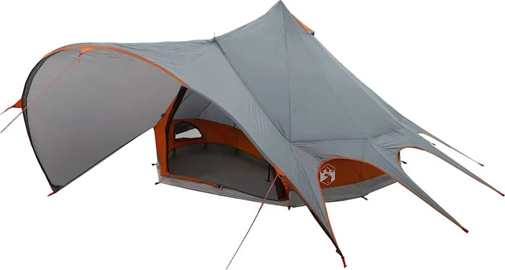 vidaXL Teepee Sátor 3 Személyes Szürke és narancs 600 x 600 x 347 cm