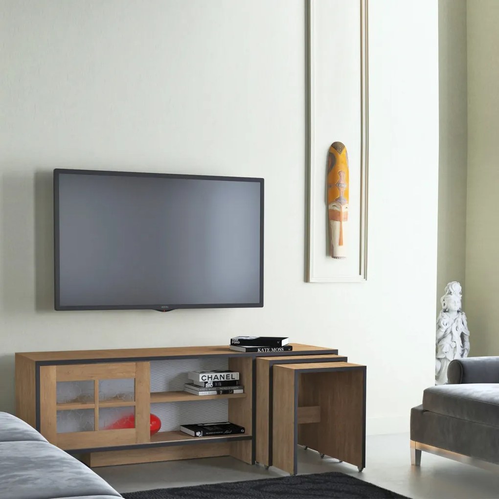 Revival TV-állvány, tölgy, 150 cm