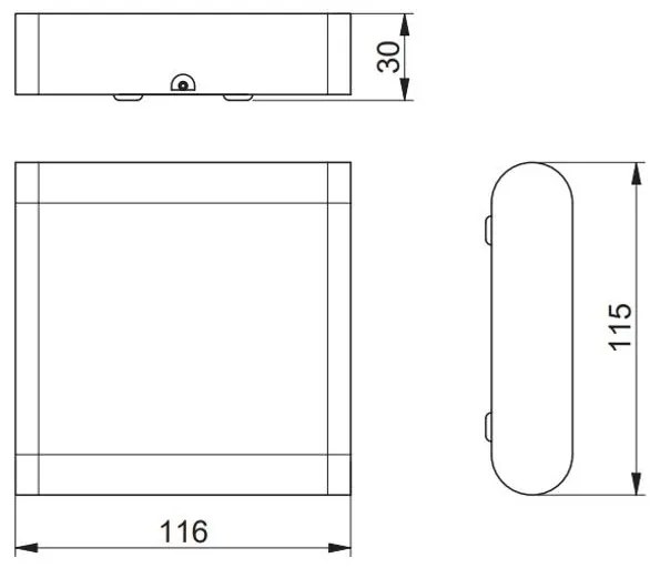 Lámpa Fali lámpa VALLA 8W, 2-irányú, 640lm, AC220-240V, 50/60Hz, IP54, 4000K