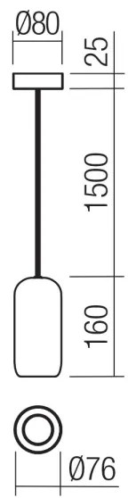 Redo 01-3474 - Csillár zsinóron BOOM 1xGU10/10W/230V átm. 7,6 cm fekete