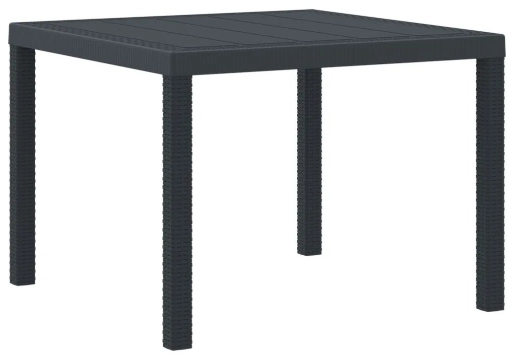 Kerti Asztal Antracit 100x100x73 cm Poly Rattan