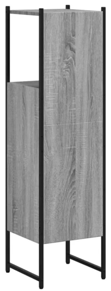 szürke sonoma színű szerelt fa fürdőszobaszekrény 33x33x120,5cm