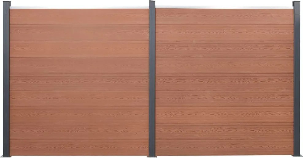 vidaXL barna WPC kerítéspanelszett 353 x 186 cm