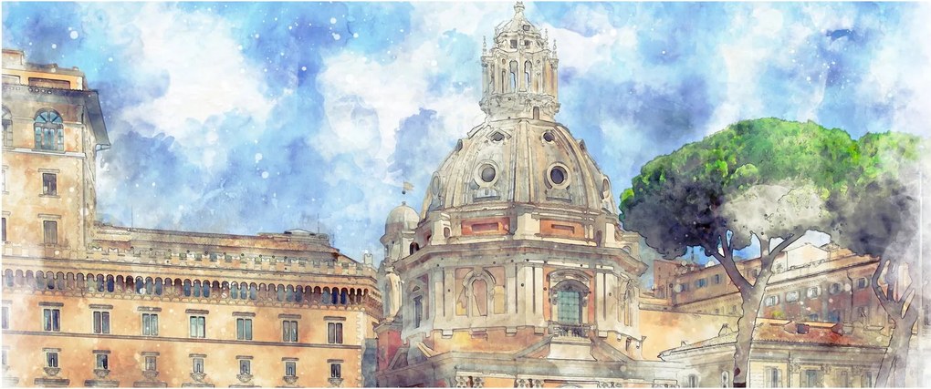 Kép - Santa Maria di Loreto temploma, Róma, Olaszország (120x50 cm)