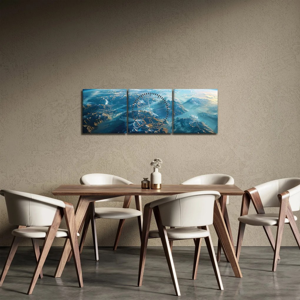 Kép - Kilátás az űrből (órával) (90x30 cm)