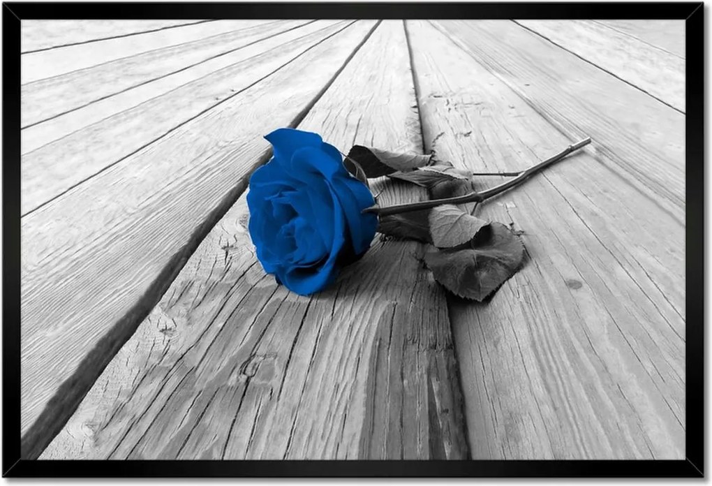 Poszterek keretben 60x40 Kék rózsa a hídon