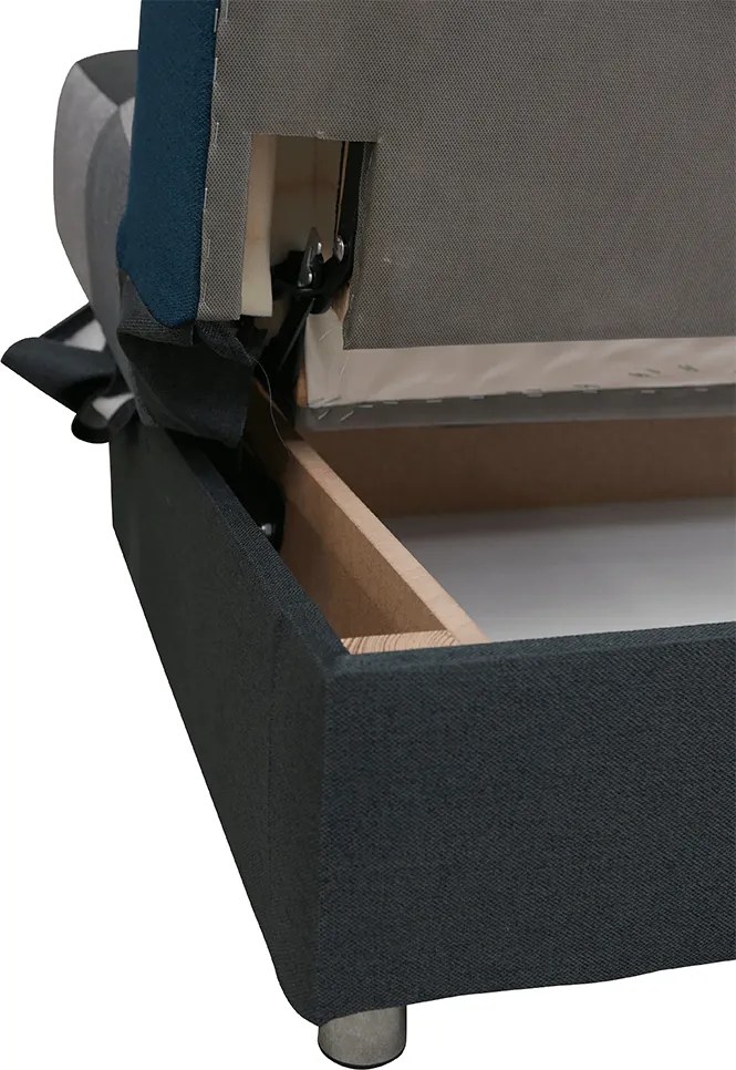 Kanapé, kék színű anyag/szürke, ALABAMA