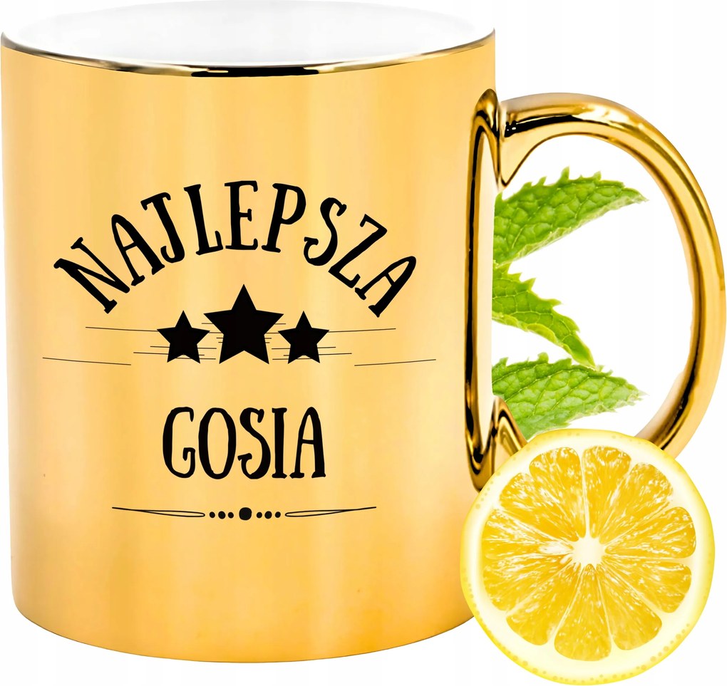 Prémium Arany Csillogó Bögre Ajándék Nyomtatott Fotóval