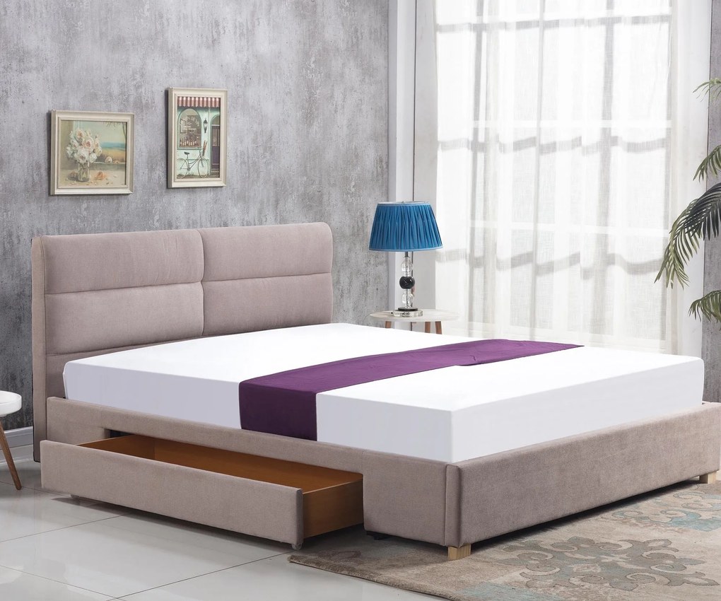 Franciaágy 160 cm Capaz (bézs) (ágyráccsal). 796751