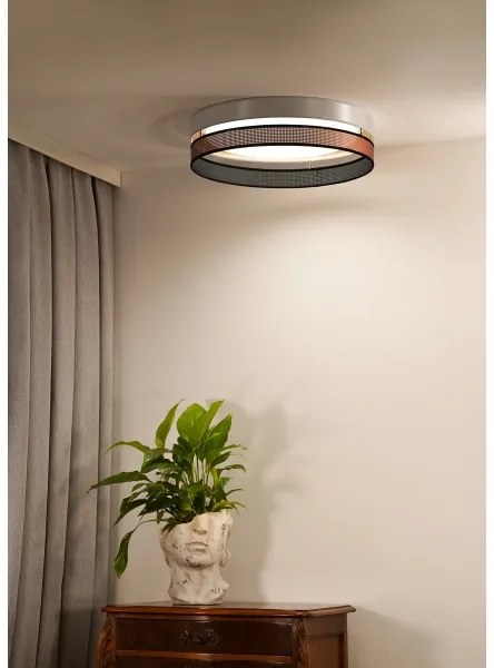 Duolla- LED Mennyezeti lámpa ROLLER DUO SHINY LED/24W/230V átm. 45 cm fehér/réz