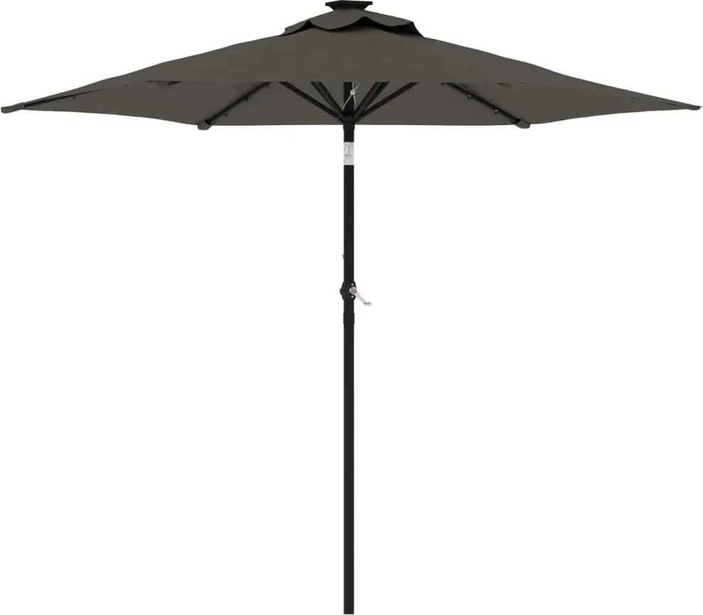 vidaXL antracitszürke kerti napernyő acél rúddal 225 x 225 x 212 cm
