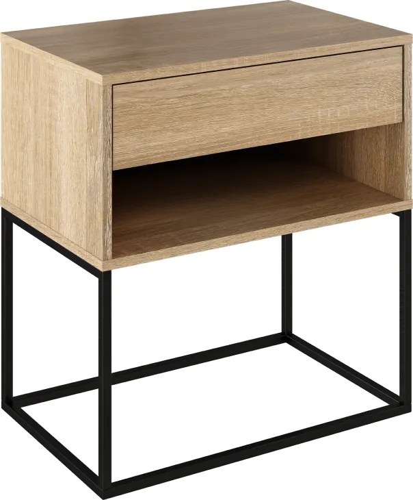 Éjjeliszekrény/kisasztal, sonoma tölgy/fekete, ARTI TYP 2