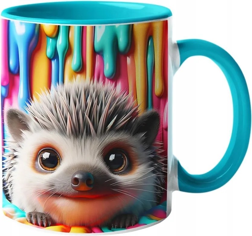 Látványos Süni Bögre Édes Arc Csodálatos Színek "3D hatás" 330ml