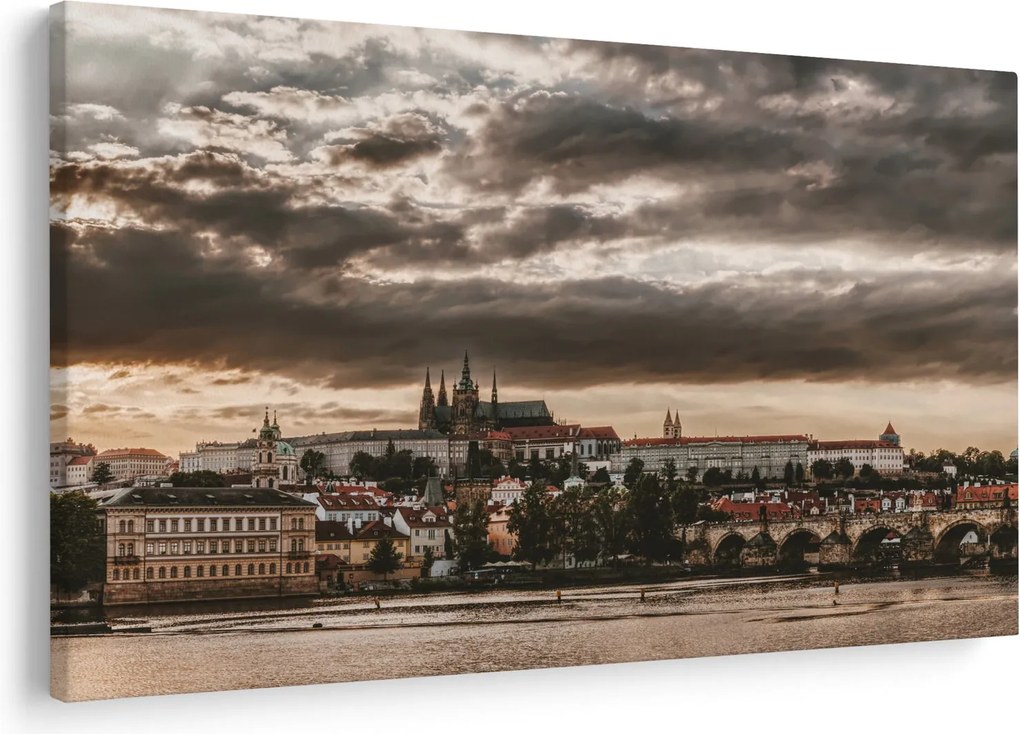 Prágai vár a félhomályban képe (90x60 cm)