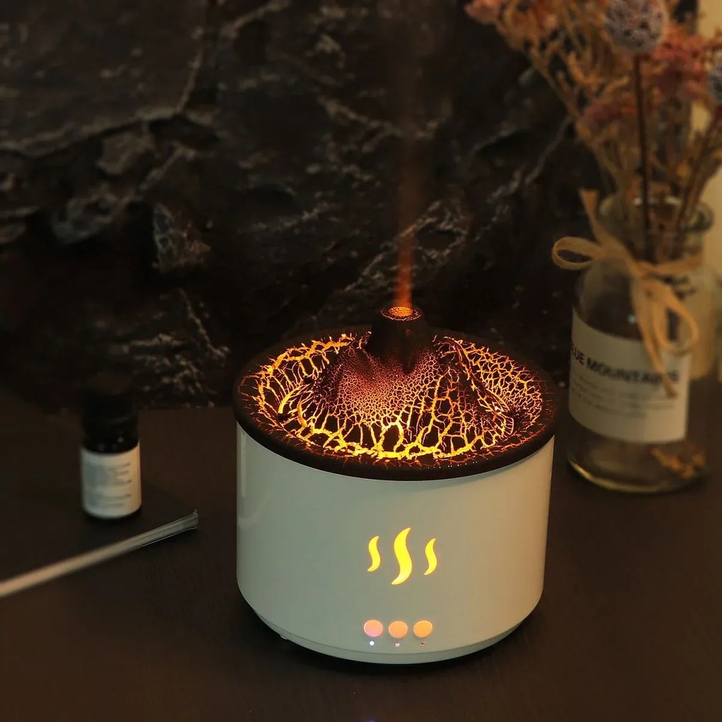 RDF3 aroma diffúzor vulkán formájában - 500 ml - fehér