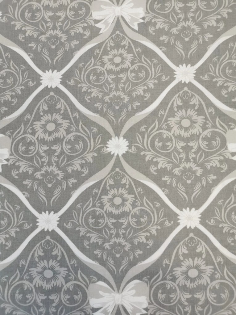 Vintage szürke Szalag pamut ágynemű TiaHome - 1x Párna 90x70cm, 1x Paplan 140x200cm