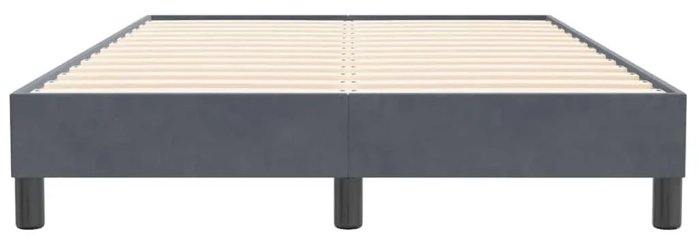 vidaXL ágykeret matrac nélkül Sötét szürke 120x210 cm Velvet