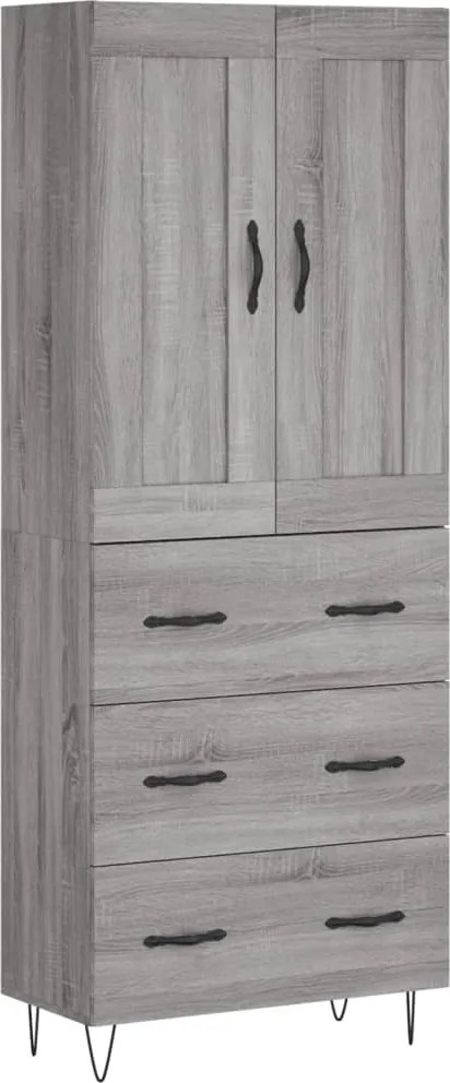 vidaXL szürke sonoma szerelt fa magasszekrény 69,5 x 34 x 180 cm