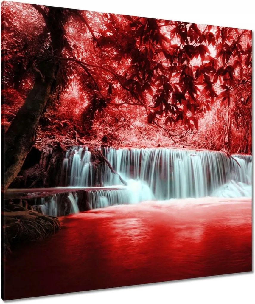 Vászonkép 90x90 Vörös vízesés Kaszkád