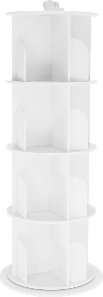 Forgó polcállvány, 4 polc, fehér, ERION TYP 1+ ajándék