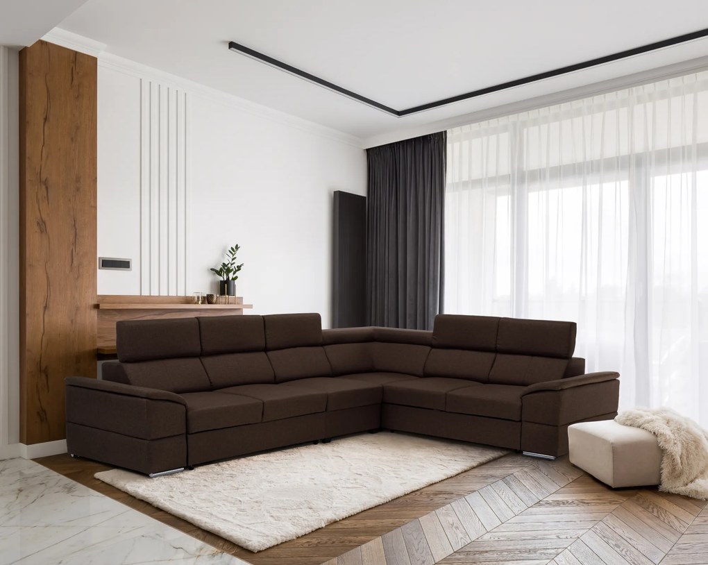 Ülőgarnitúra, szövet csoki, SEGORIA LUX