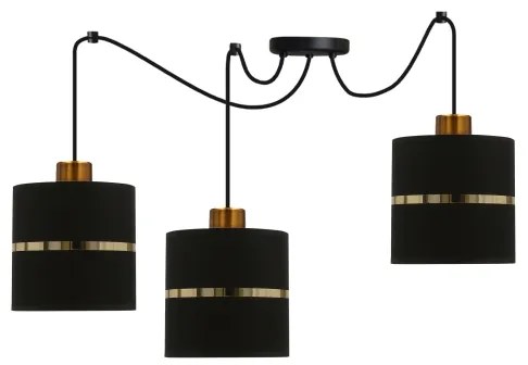 Csillár zsinóron ASSAM 3xE27/60W/230V fekete