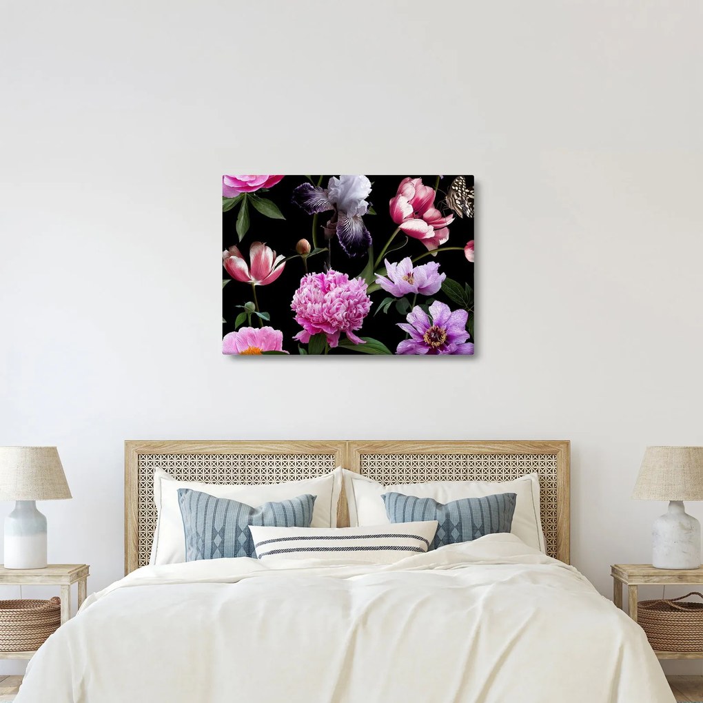 Kép - Virágok illusztrációja (70x50 cm)