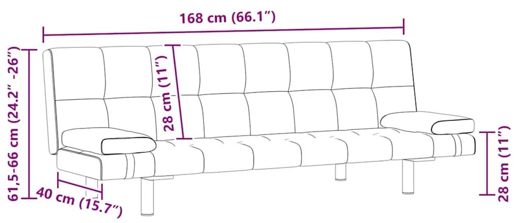 krémfehér műbőr állítható kanapéágy két párnával