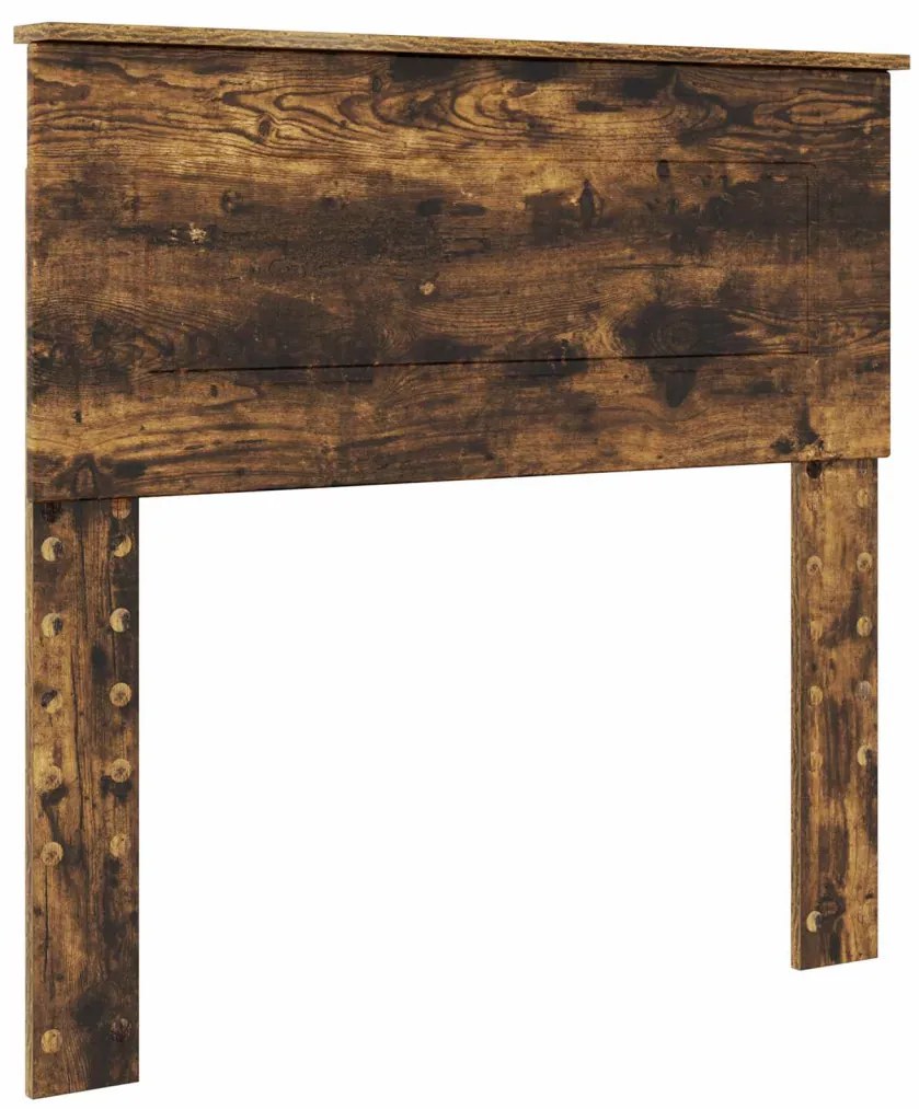 vidaXL Tárolós Ágy fejtámlával Füstölt tölgy 90 x 200 cm Faanyag