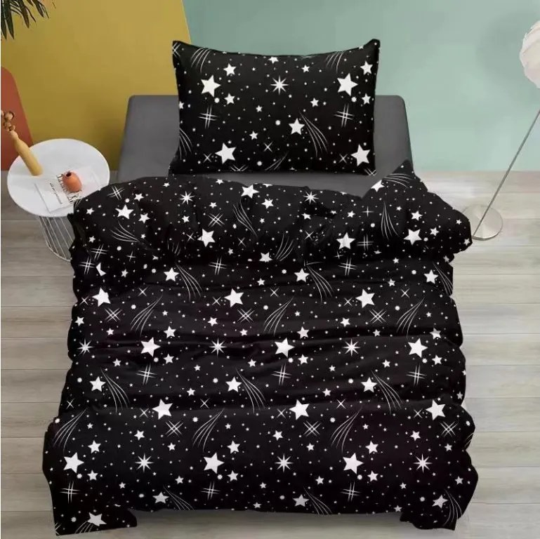 NIGHT SKY fekete pamut ágyneműhuzat