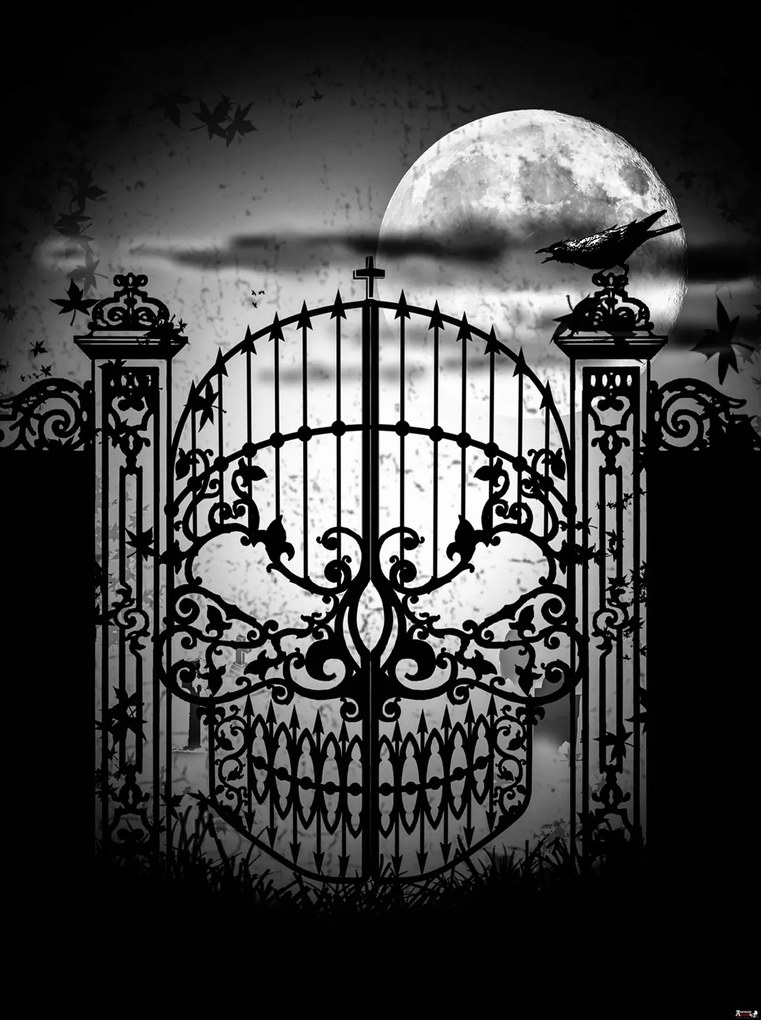 Flizelin fotótapéta Hollók Kapu az éjszakában Hold Gótikus 206x275 +ragasztó