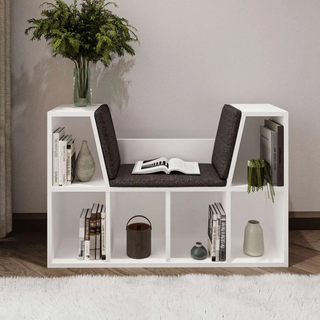 Livora könyvespolc, fehér, 103 cm