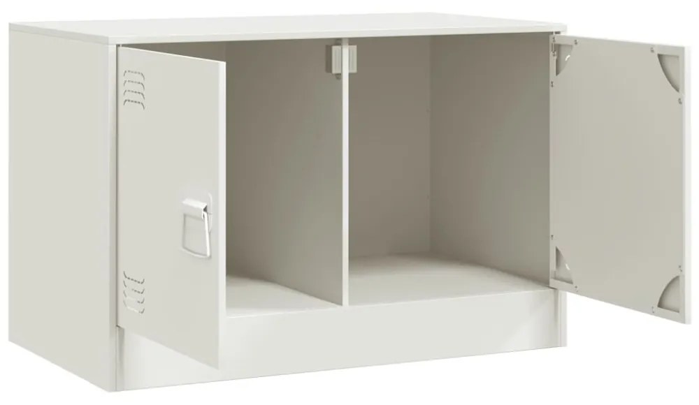 2 db fehér acél TV-szekrény 67 x 39 x 44 cm