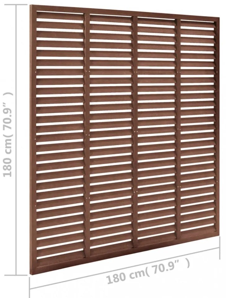 vidaXL barna WPC lamellás kerítés 180 x 180 cm