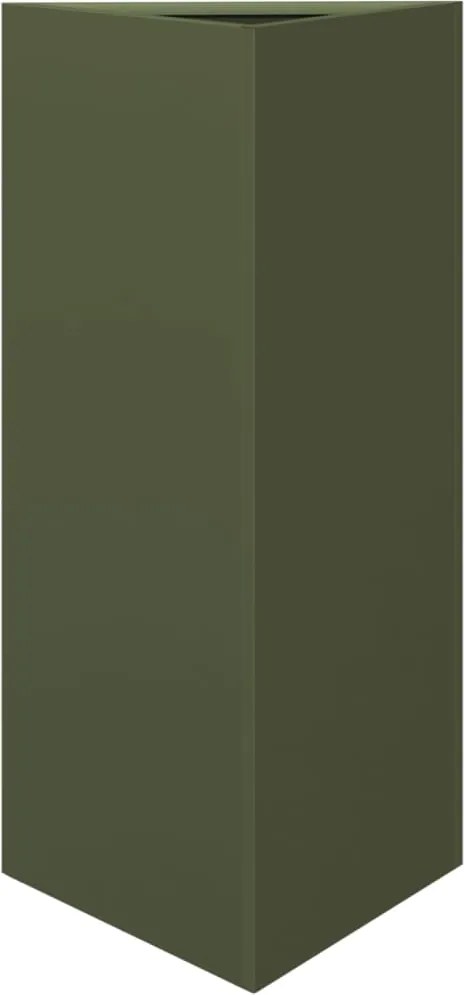 vidaXL olívazöld acél háromszög alakú kerti növénytartó 40x34,5x70 cm