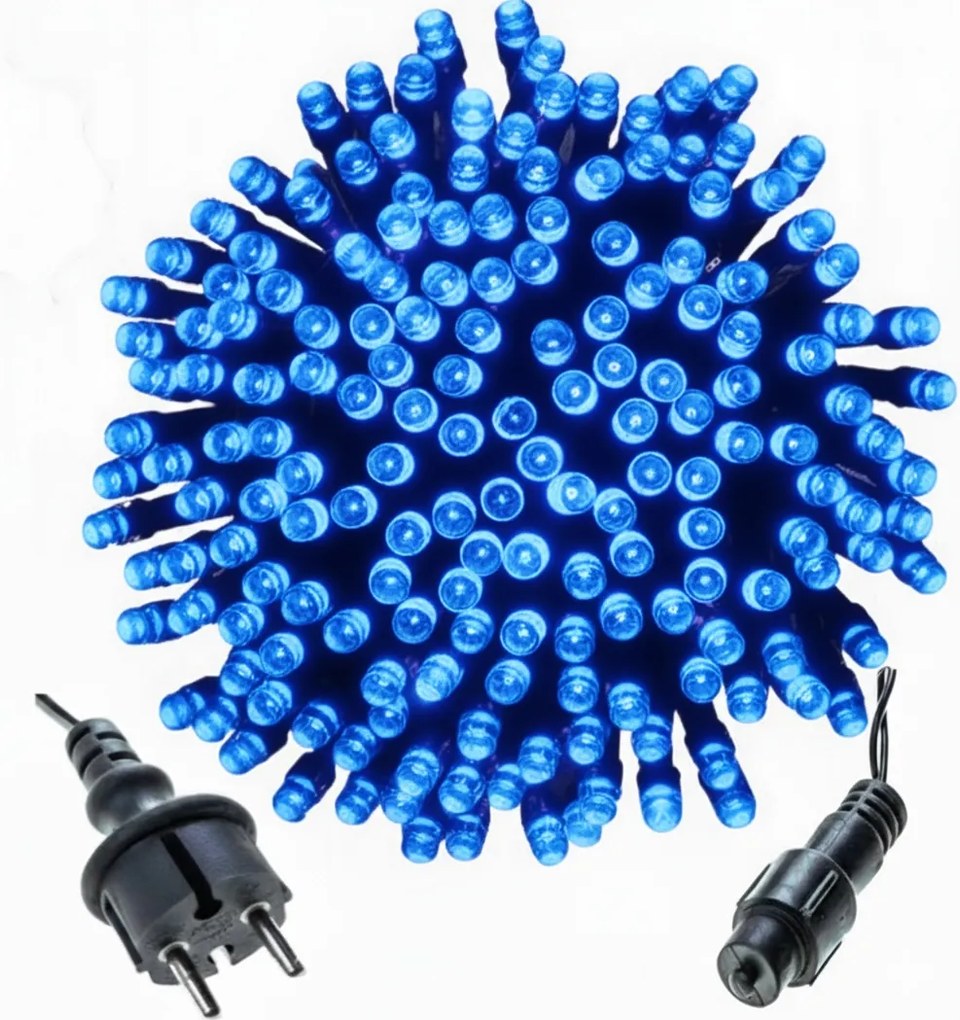 Karácsonyfa lámpák 300 Led Állandó fény 24m Kék IP44 Kültéri