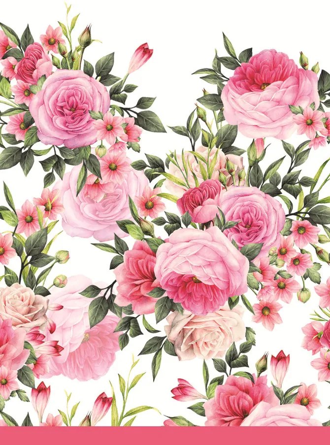 Rózsa Twigs with Leaves papír asztalterítő 120x180 cm