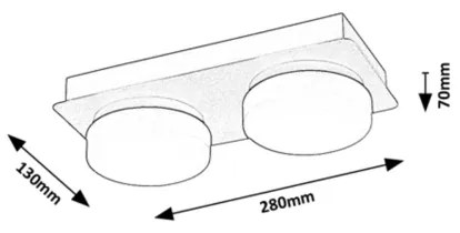 Rabalux 75002 - LED fürdőszobai mennyezeti lámpa ATTICHUS 2xLED/5,5W/230V IP44