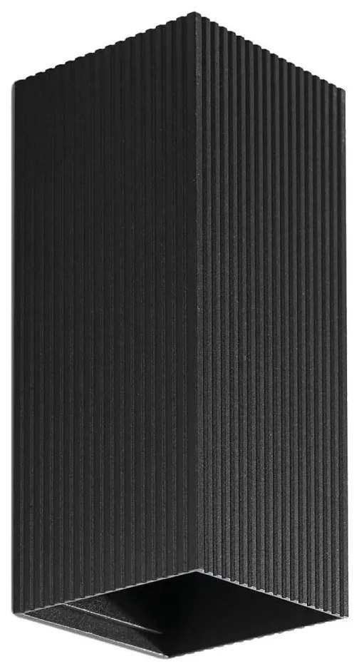 FARO 40566 - Fali lámpa SOLE 2xGU10/8W/230V fekete csipkézett szögletes