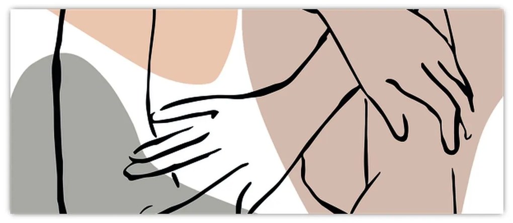 Kép - Női test vonal művészet N⁰2 (120x50 cm)
