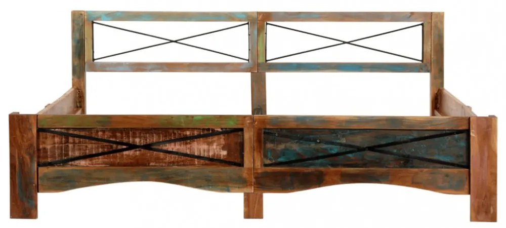 tömör újrahasznosított fa ágykeret 180 x 200 cm