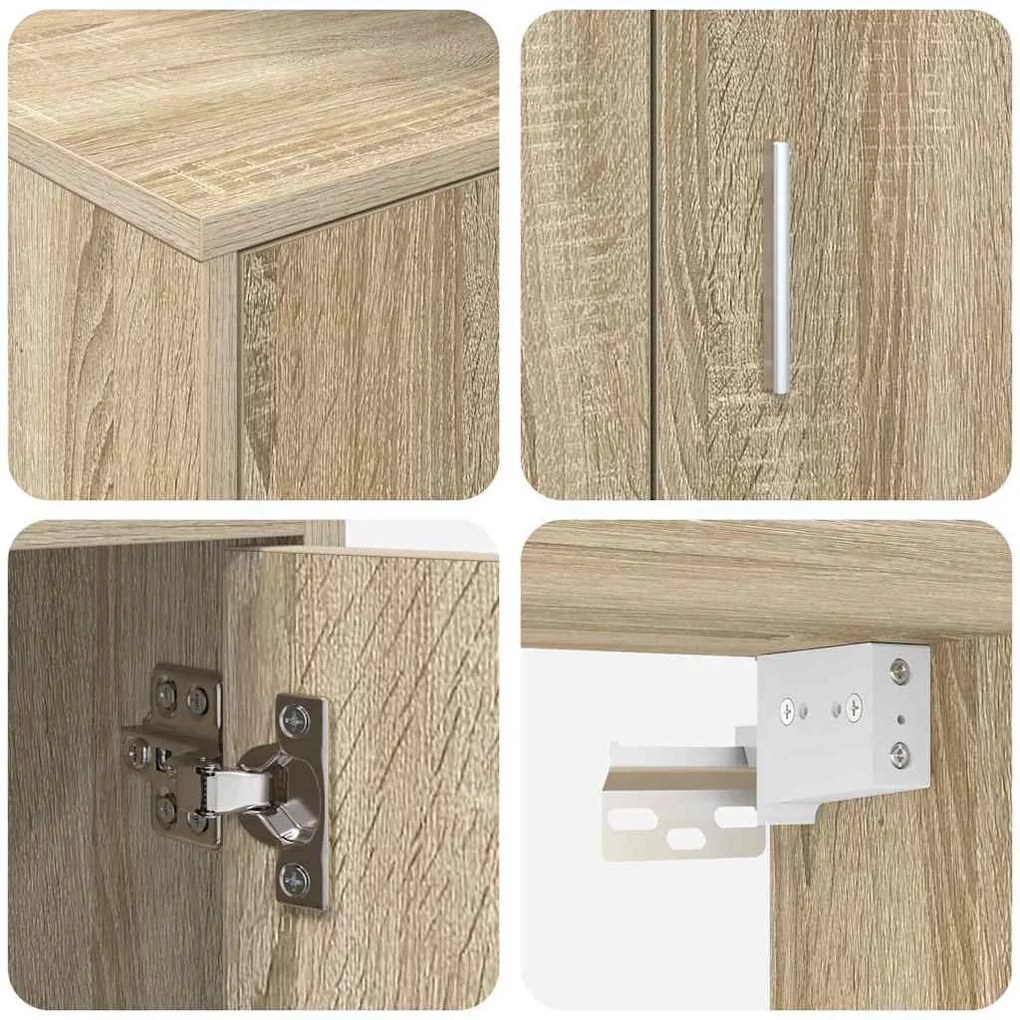 4 részes TV szekrény szett 4 pcs sonoma tölgy Faanyag
