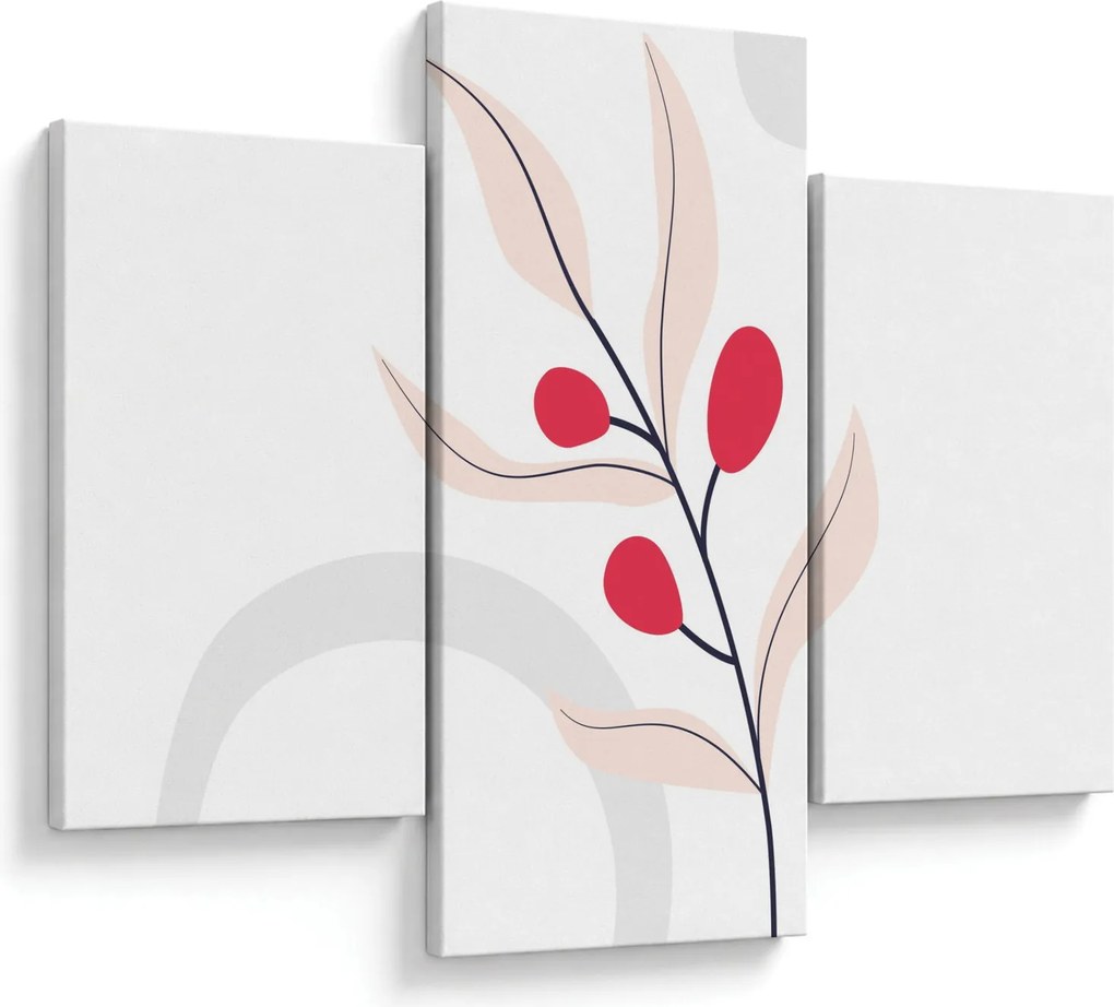 Kép - Rózsaszín virágos absztrakció N⁰3 (90x60 cm)