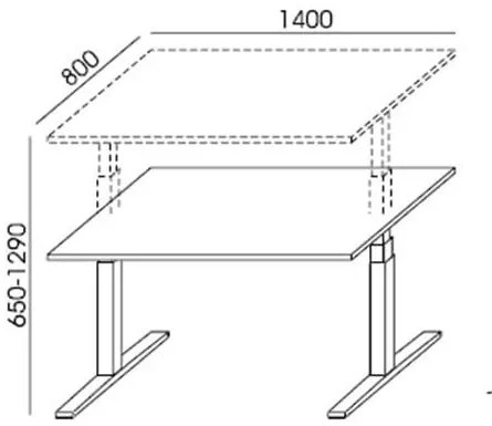 Állítható magasságú íróasztal, 140x80 cm, MAYAH Freedom SV-302, juhar (IBXMA01J)