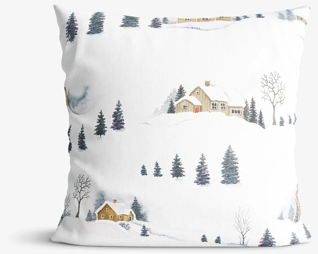 Goldea karácsonyi dekoratív párnahuzat - téli táj 40 x 40 cm