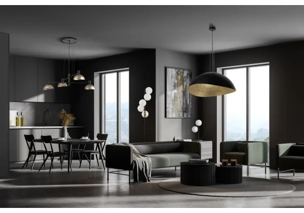 Csillár zsinóron ARTIS 4xE14/40W/230V fekete/arany