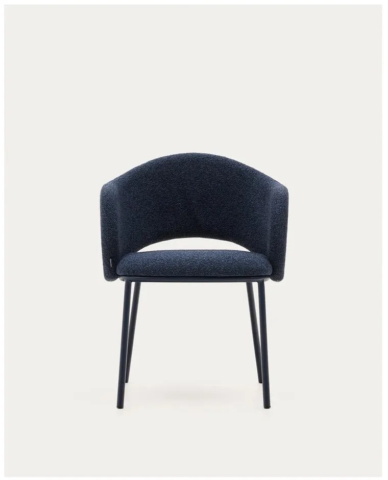 Sötétkék kárpitozott étkezőfotel Maina – Kave Home