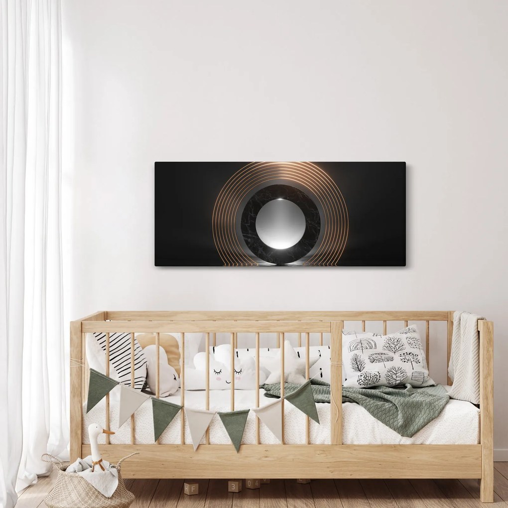 Kép - absztrakció, hold a víz felett (120x50 cm)