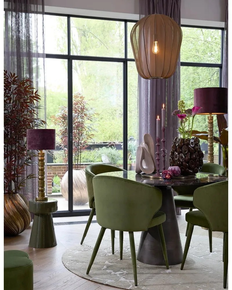 Zöld kárpitozott étkezőfotel szett 2 db-os Kosaka – Light &amp; Living