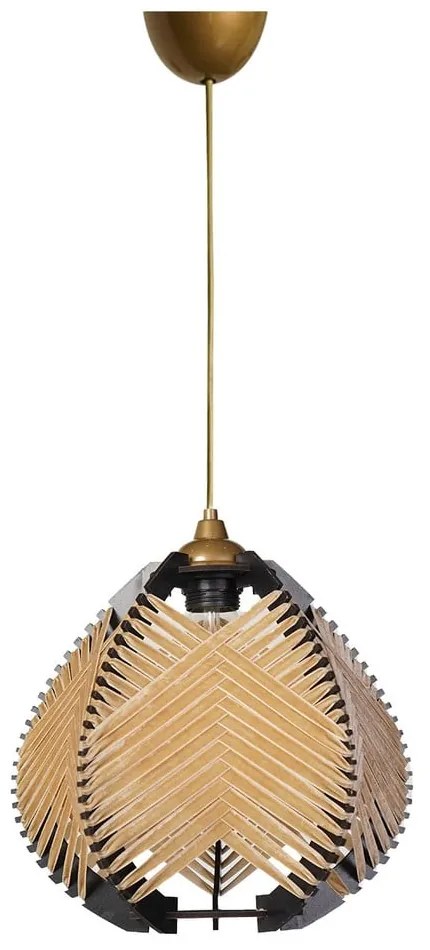 Fekete-bézs függőlámpa textil búrával ø 25 cm – Opviq lights